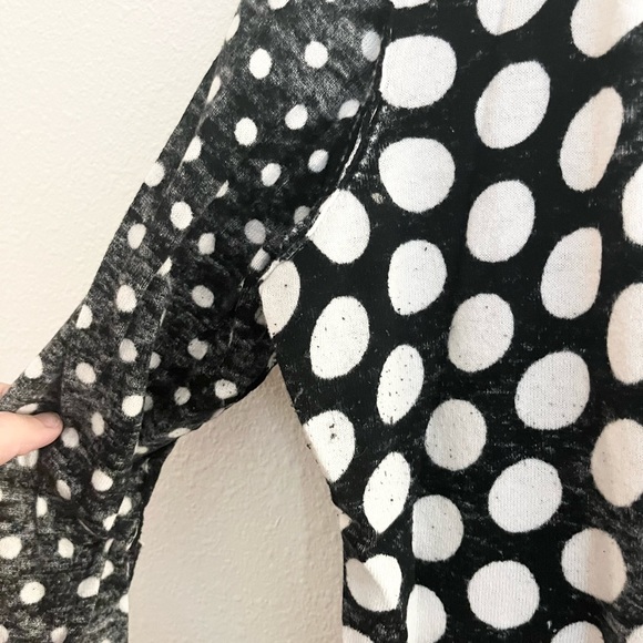 MICHAEL Michael Kors Black White Polka Dot Gold Button Down Cardigan Sweater M - Picture 6 of 7